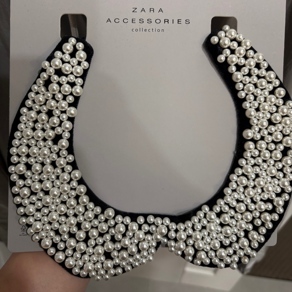 Zara pearl collar necklace